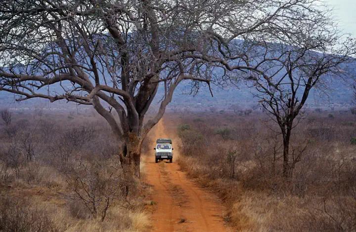 Self-drive vehicle on a Namibia gravel road — Inside Namibia